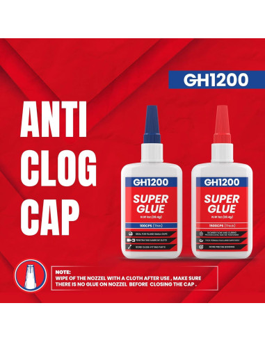 Super Pegamento Multiusos GH1200 57g Cianoacrilato Rápido