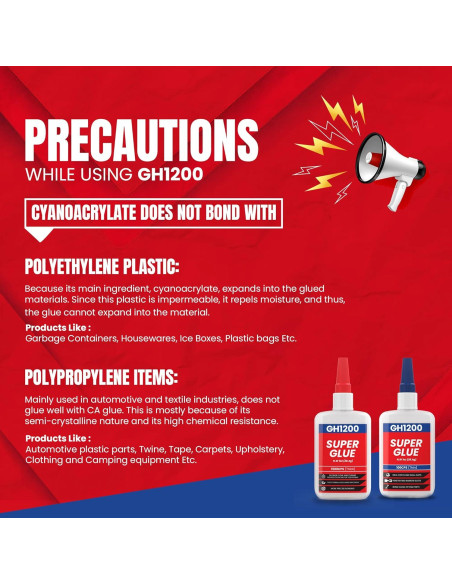 Super Pegamento Multiusos GH1200 57g Cianoacrilato Rápido