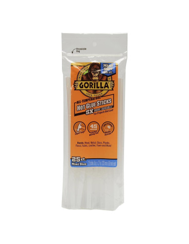 Palitos de Pegamento Caliente Gorilla 20.32 cm Mini - 25 Unidades