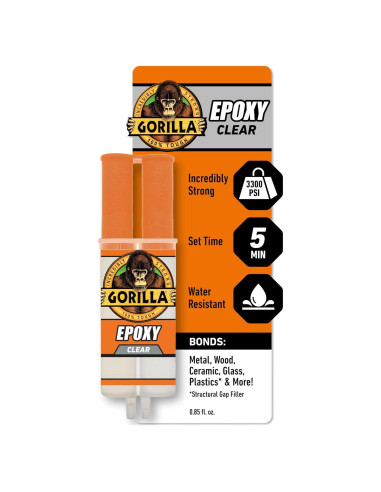 Pegamento Epóxico Transparente Gorilla 25 ml Resistente al Agua