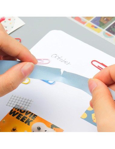 Cinta Washi Decorativa NatSumeBasics Azul Claro 3 Rollos 15mm x 10m