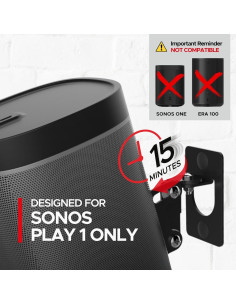 Soporte de Pared Soundbass para Sonos Play:1, Doble, Negro 2