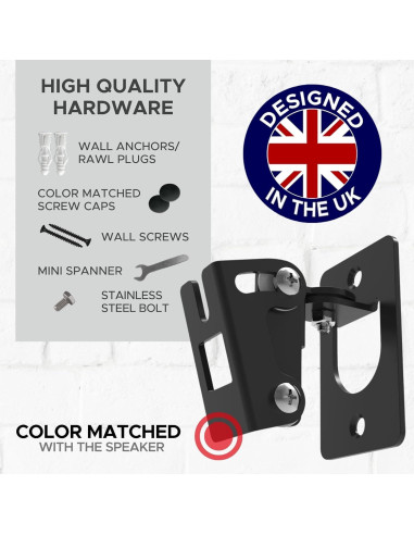 Soporte de Pared Soundbass para Sonos Play:1, Doble, Negro