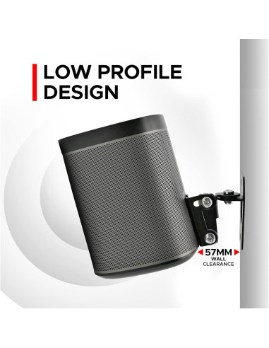 Soporte de Pared Soundbass para Sonos Play:1, Doble, Negro