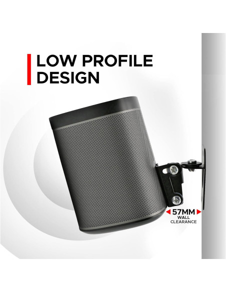 Soporte de Pared Soundbass para Sonos Play:1, Doble, Negro