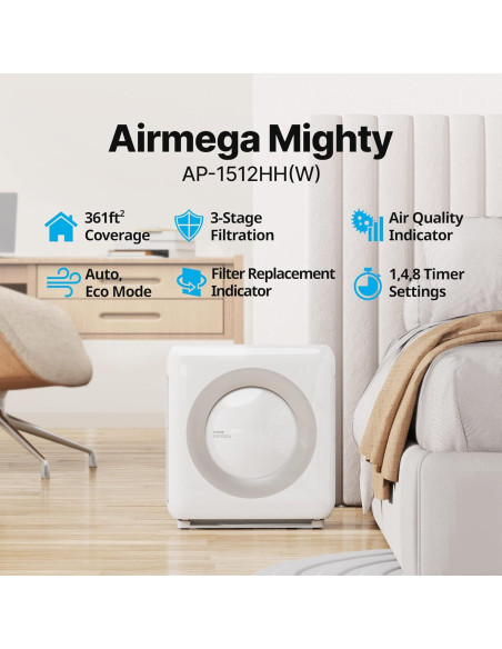 Purificador de Aire Coway Airmega AP-1512HH(W) HEPA + Filtros Extra