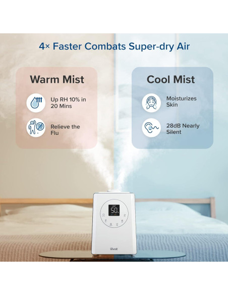 Humidificador Inteligente LEVOIT LV600S 6L Vapor Cálido y Frío Humidificador Inteligente LEVOIT LV600S 6L Vapor Cálido y Frío