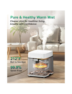 Humidificador de Acero Inoxidable Mifasol 3.3L Vapor Calido 2