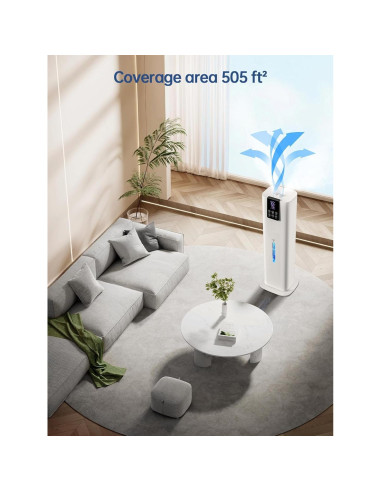 Humidificador Inteligente Hiswelle H786 8L Control Remoto Blanco