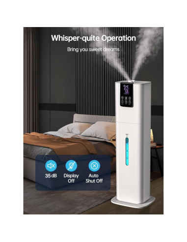 Humidificador Inteligente Hiswelle H786 8L Control Remoto Blanco