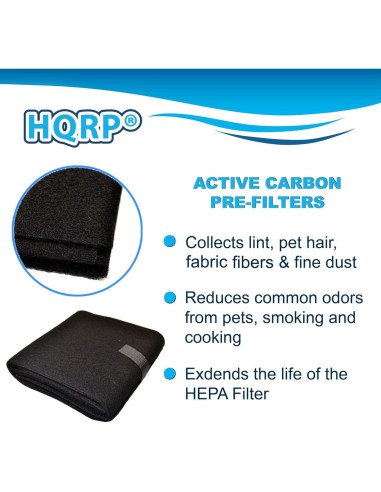 Filtro de Carbono Activado HQRP 2-Pack para Purificadores de Aire
