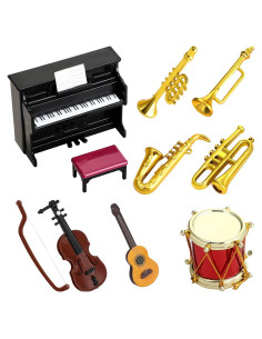 Juego de Instrumentos Musicales Miniatura Skylety 11 Piezas