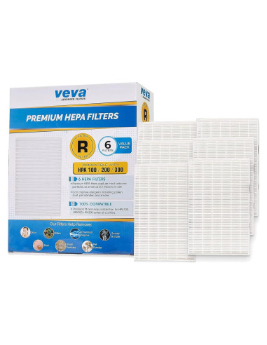 Filtro HEPA VEVA 6 Unidades Compatible con Purificadores Honeywell