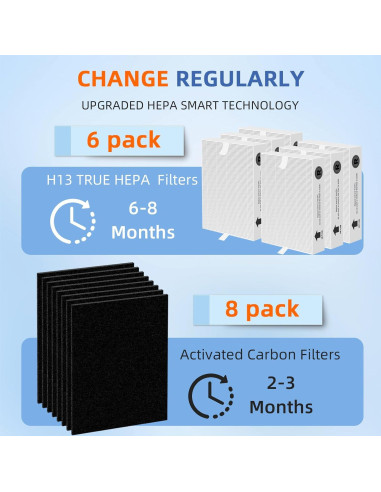 Filtro HEPA HPA300 Pulluty - 6 Filtros HEPA R y 8 Prefiltros