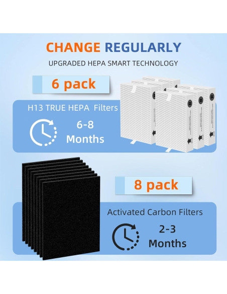 Filtro HEPA HPA300 Pulluty - 6 Filtros HEPA R y 8 Prefiltros Filtro HEPA HPA300 Pulluty - 6 Filtros HEPA R y 8 Prefiltros