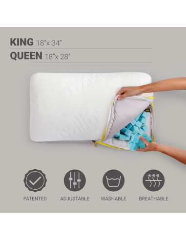 Almohada Ajustable Twilla Reina - Soporte Personalizable y Lujo