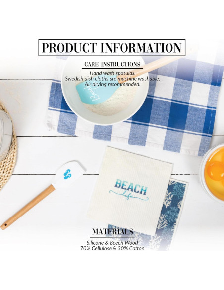 Set de Cocina Vida de Playa Pavilion Gift - 2 Toallas y 2 Espátulas