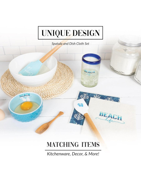 Set de Cocina Vida de Playa Pavilion Gift - 2 Toallas y 2 Espátulas