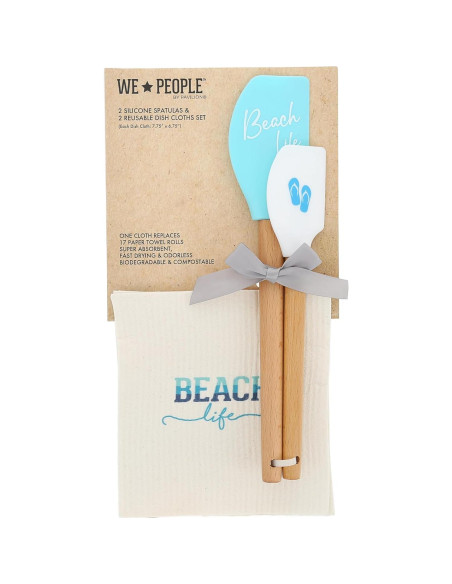 Set de Cocina Vida de Playa Pavilion Gift - 2 Toallas y 2 Espátulas