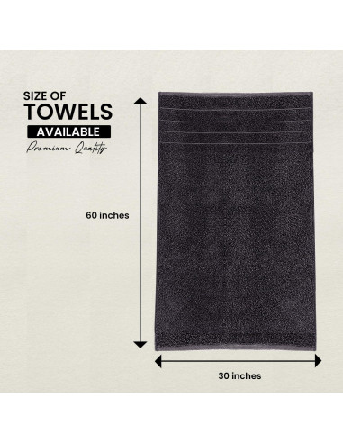 Toallas de Baño Grises CottonsClout - Paquete de 4, 700 GSM