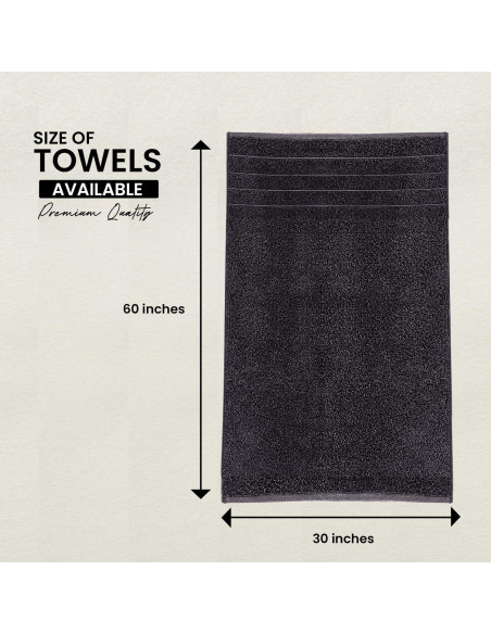 Toallas de Baño Grises CottonsClout - Paquete de 4, 700 GSM