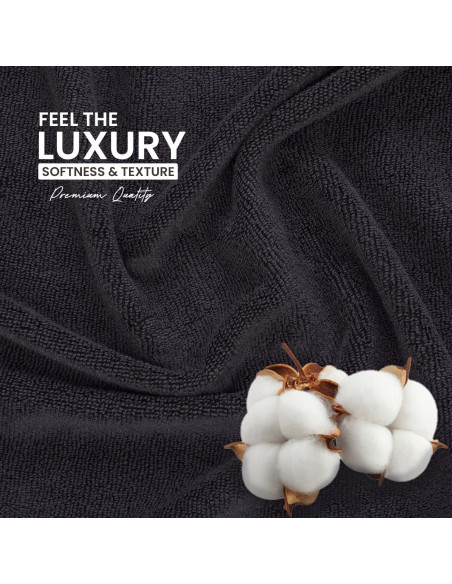 Toallas de Baño Grises CottonsClout - Paquete de 4, 700 GSM