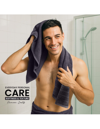 Toallas de Baño Grises CottonsClout - Paquete de 4, 700 GSM