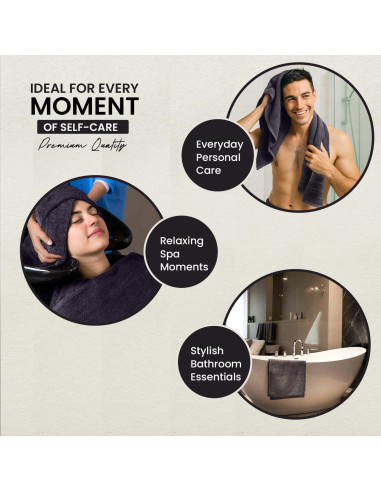 Toallas de Baño Grises CottonsClout - Paquete de 4, 700 GSM