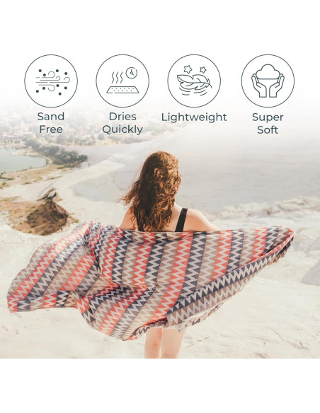 Toalla de Playa Mebien 89x170cm 100% Algodón Secado Rápido