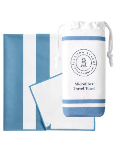 Toalla de Playa Microfibra Azul Laguna 190x90cm - Secado Rápido