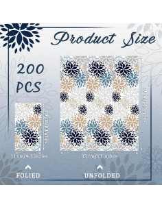 Toallas de Papel Floral Karenhi 200 Pcs 2 Capas 20x33 cm 2