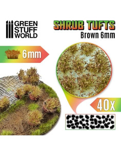 Tufts de Arbustos Autoadhesivos Green Stuff World 6mm Marrón 2