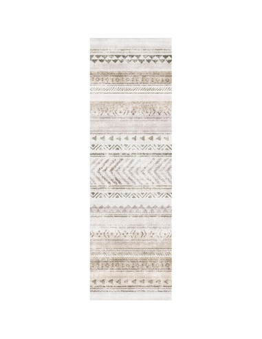 Alfombra Runner Art&Tuft 0.76x2.44m Marrón Geométrica Lavable