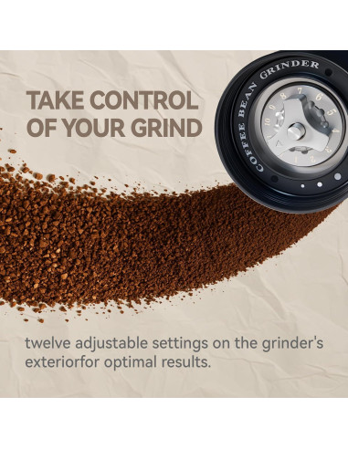 Molino de Café Manual Optistream SC6 - Acero y Aluminio 25g