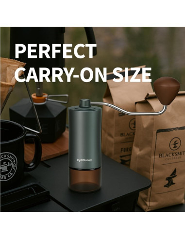 Molino de Café Manual Optistream SC6 - Acero y Aluminio 25g