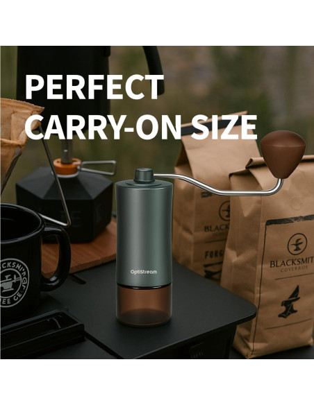 Molino de Café Manual Optistream SC6 - Acero y Aluminio 25g
