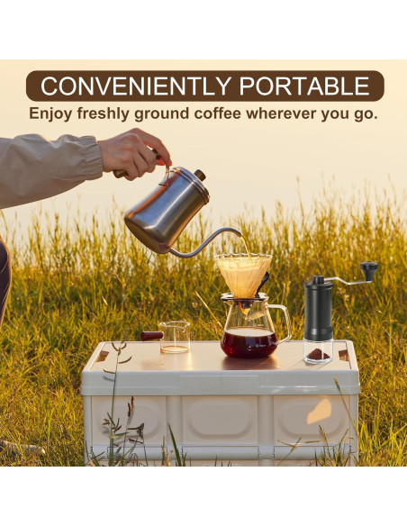 Molino de Café Manual Tengfy, Burr Cerámica Ajustable 30g