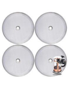 4 Filtros de Acero Inoxidable Attsky para Prensa Francesa 10.16 cm