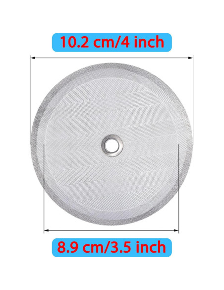 4 Filtros de Acero Inoxidable Attsky para Prensa Francesa 10.16 cm