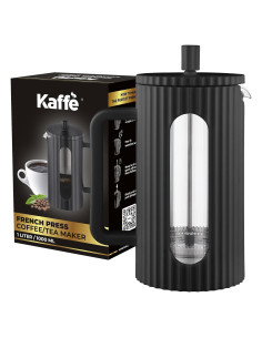 Prensa Francesa de Café Kaffe 1L - Vidrio Borosilicato Negro Mate