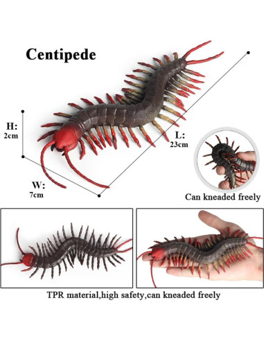 Figuras de Insectos de Goma RCOMG - Araña, Escorpión y Ciempies