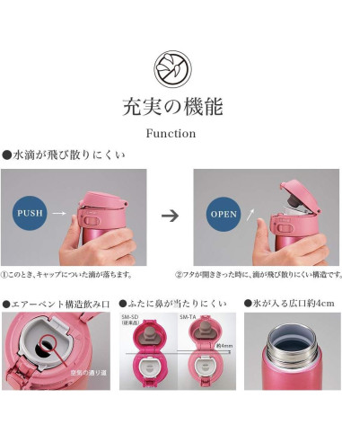 Taza de Acero Inoxidable Zojirushi SM-TA48WA 0.48L Blanca