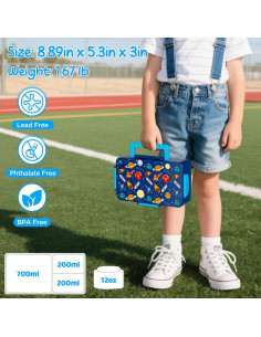 Caja de Almuerzo Bento SHPMXUPW 354 ml Acero Inoxidable Azul 2