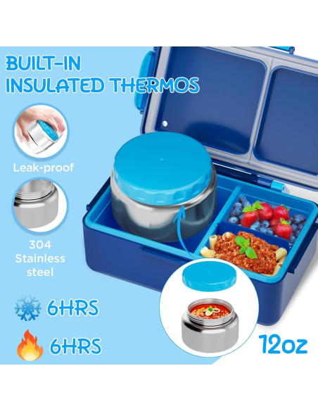 Caja de Almuerzo Bento SHPMXUPW 354 ml Acero Inoxidable Azul
