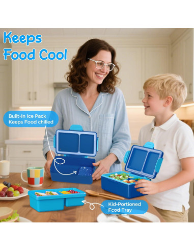 Caja de Almuerzo Bento SHPMXUPW 354 ml Acero Inoxidable Azul