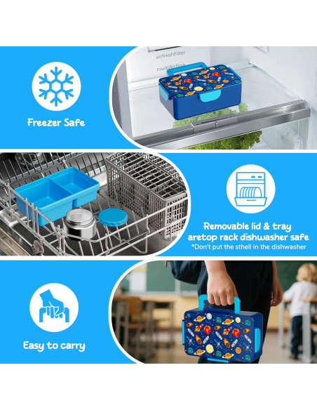 Caja de Almuerzo Bento SHPMXUPW 354 ml Acero Inoxidable Azul