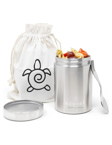 Tarro de Comida Aislado Ecozoi 17 Oz Acero Inoxidable + Cuchara
