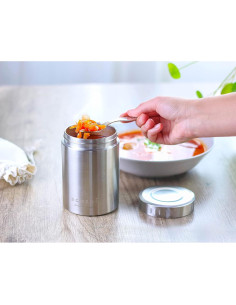 Tarro de Comida Aislado Ecozoi 17 Oz Acero Inoxidable + Cuchara 2