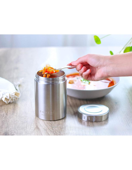 Tarro de Comida Aislado Ecozoi 17 Oz Acero Inoxidable + Cuchara Tarro de Comida Aislado Ecozoi 17 Oz Acero Inoxidable + Cuchara