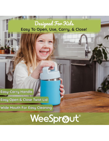Termo Aislado WeeSprout 12 oz Acero Inoxidable para Niños